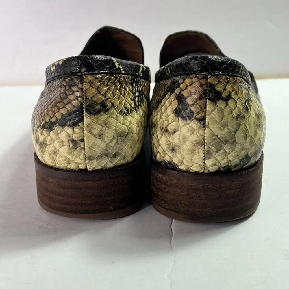 Madewell Shoes Womens 9 Brown Frances Loafer in Snake Print Embossed Leather